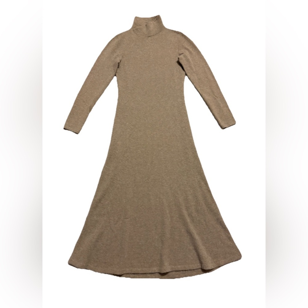 Ralph Lauren 100% Cashmere Turtleneck Sweater Dress Midi Long Sleeve Tan Brown - Picture 5 of 10
